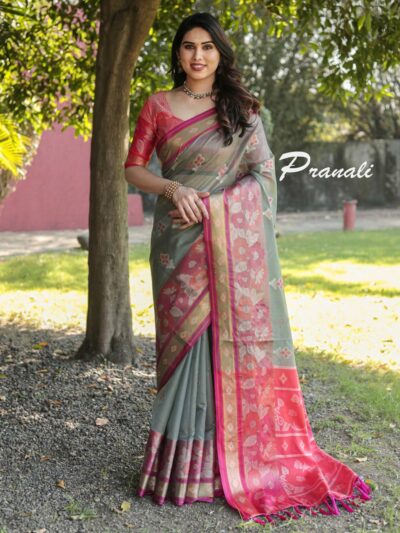 Formal Bollywood Stylish Grey Saree