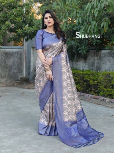 Silk Fancy Women Wear Blue Saree