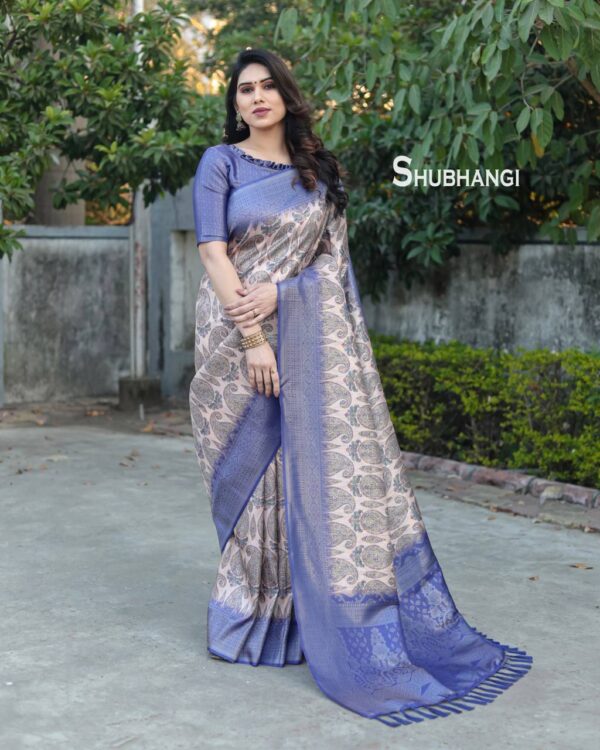 Silk Fancy Women Wear Blue Saree