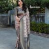 Silk Pink Saree With Designer Grey Border