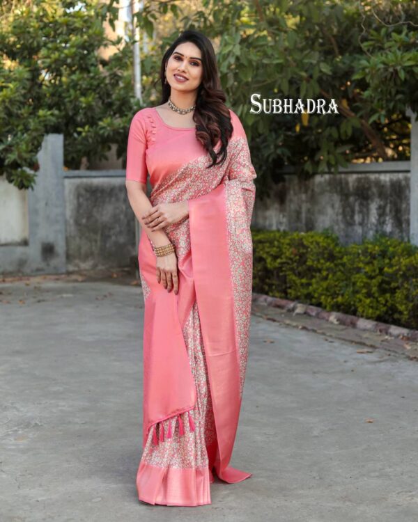 Latest Designer Silk Pink Saree