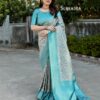 Fancy Sky Blue Saree For Festival Wear