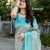 Fancy Sky Blue Saree For Festival Wear