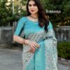 Fancy Sky Blue Saree For Festival Wear