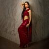 maroon saree