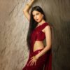 Buy Maroon Sequence Sarees Online UK