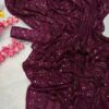 wine colour fancy saree