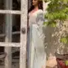 Sky Blue Pakistani Sequence Saree