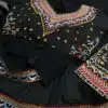 Wedding Pakistani Embroidery Black Saree