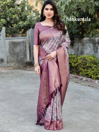 Traditional Patola Design Silk Purple Saree