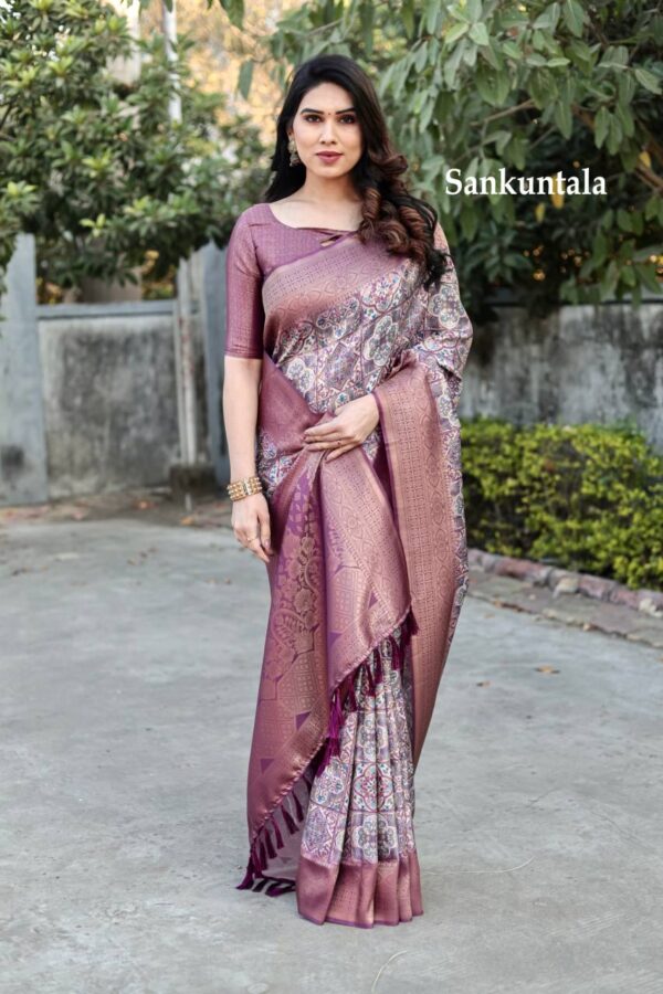 Traditional Patola Design Silk Purple Saree