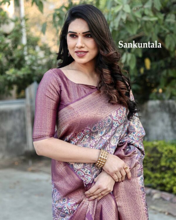 Traditional Patola Design Silk Purple Saree