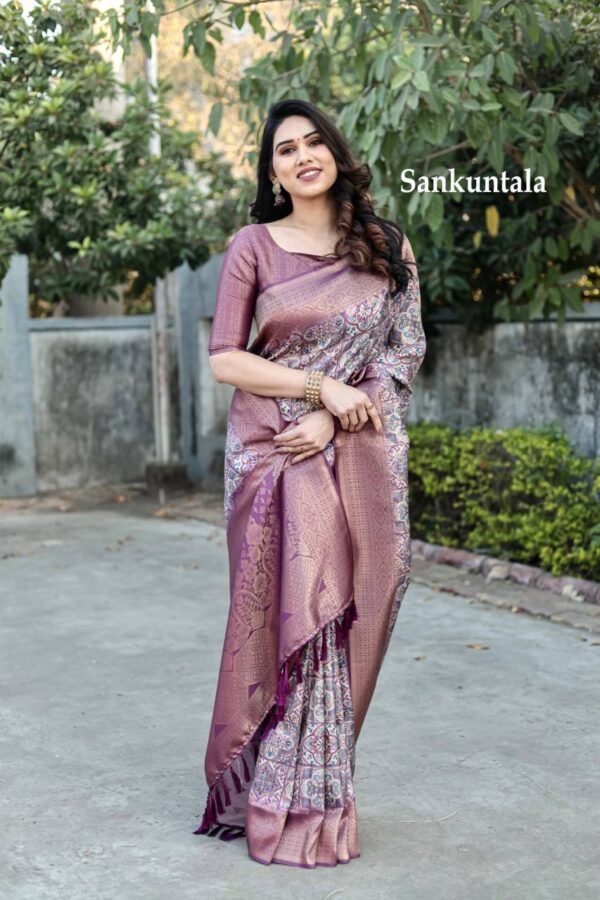 Traditional Patola Design Silk Purple Saree