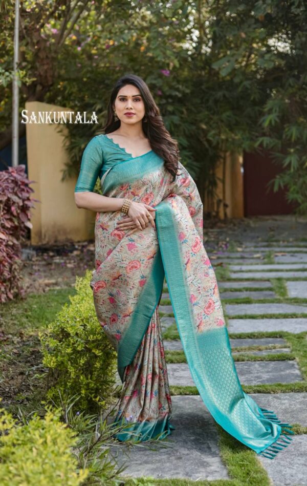 Silk Stylish Sky Blue Saree