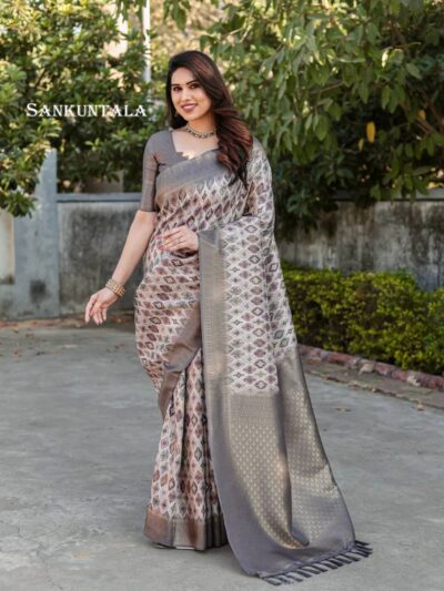 Bollywood Fancy Silk Grey Saree