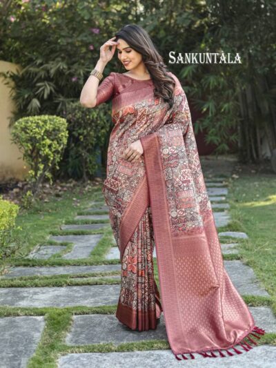 Wedding Pink Border Silk Saree