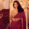 Pink Saree with Sequence Work Lace Border