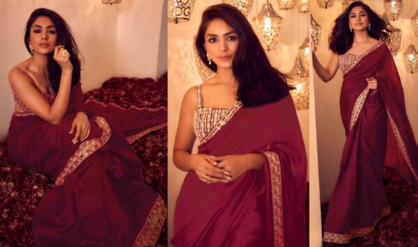 Pink Saree with Sequence Work Lace Border