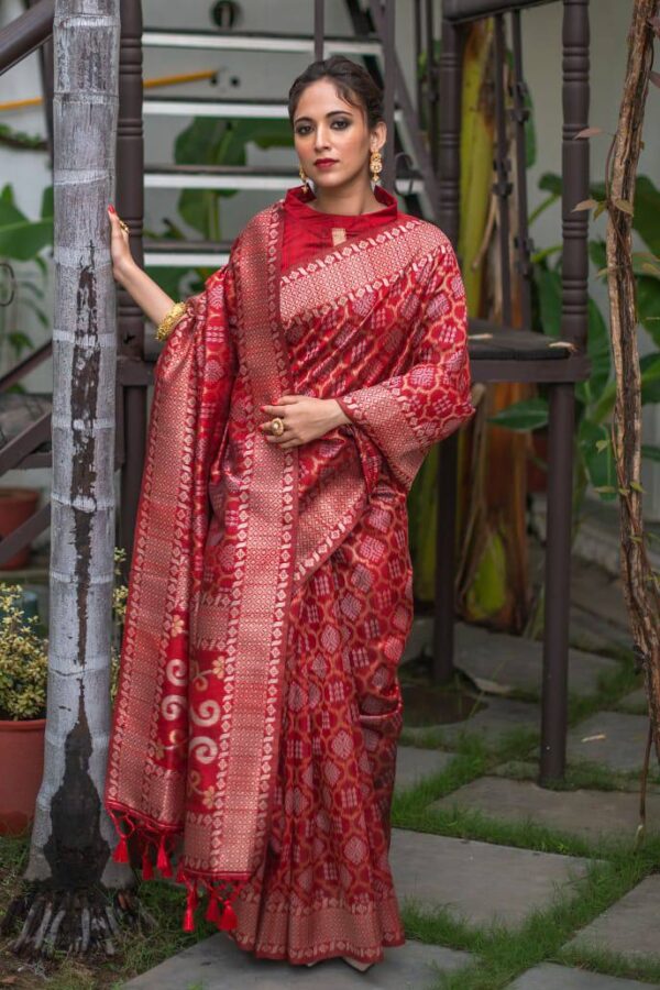 Wedding Pakistani Silk Red Saree