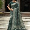 Traditional Patola Design Silk Green Saree