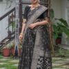 Silk Black Saree in Traditional Patola