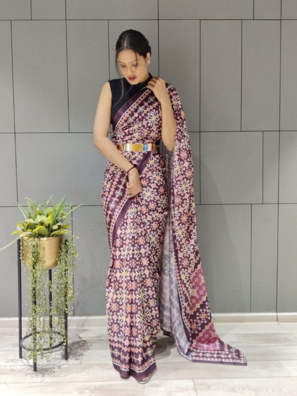 Brown Sequence Saree