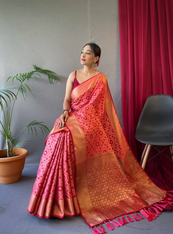 Silk Pink Saree For Wedding Function