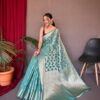 Banarasi designer Silk Sky Blue Saree
