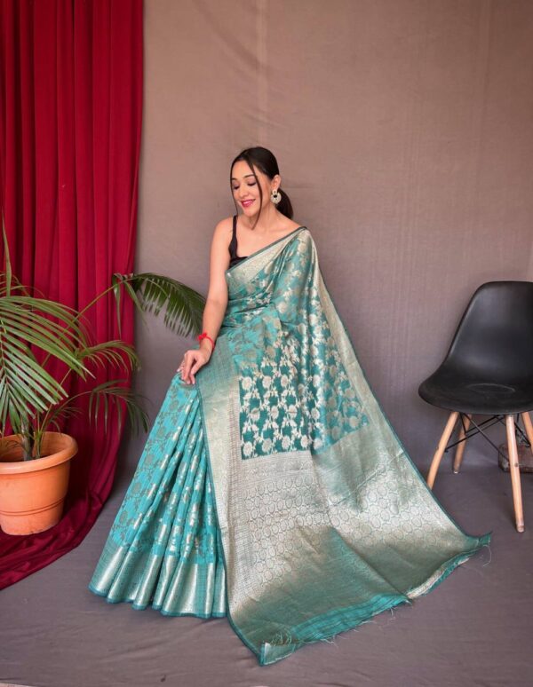 Banarasi designer Silk Sky Blue Saree