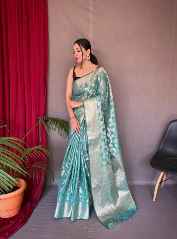 Banarasi designer Silk Sky Blue Saree