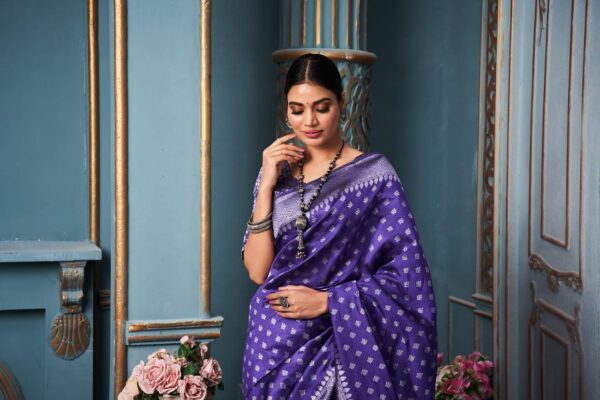 Silk Blue Saree For Traditional wear
