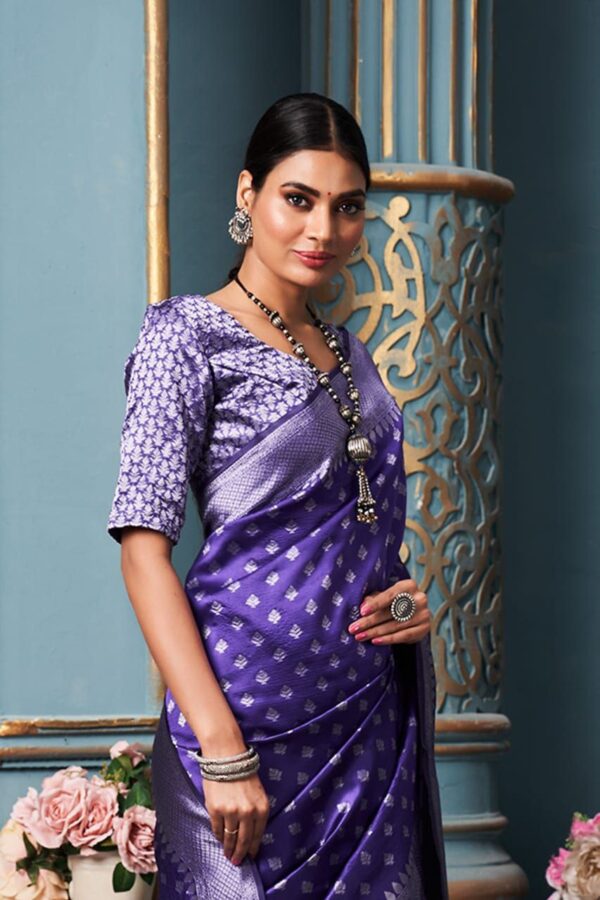 Silk Blue Saree For Traditional wear
