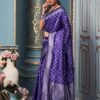 Silk Blue Saree For Traditional wear