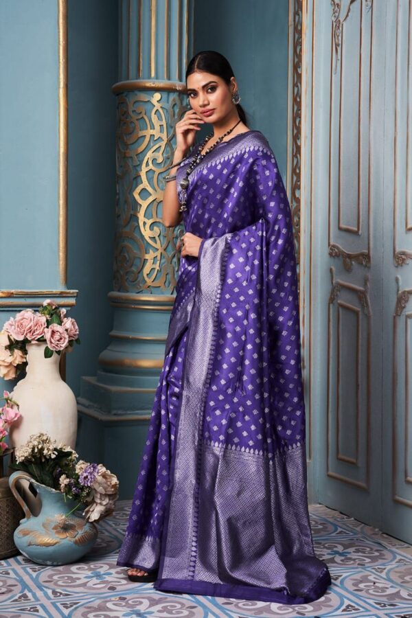 Silk Blue Saree For Traditional wear