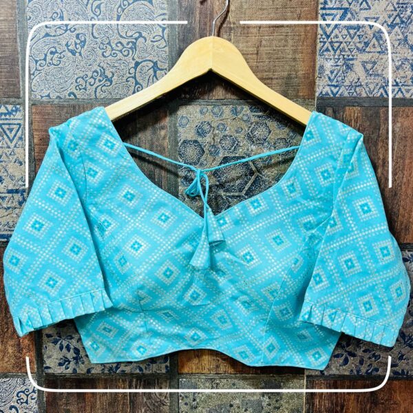 Sky Blue Stitched Blouse