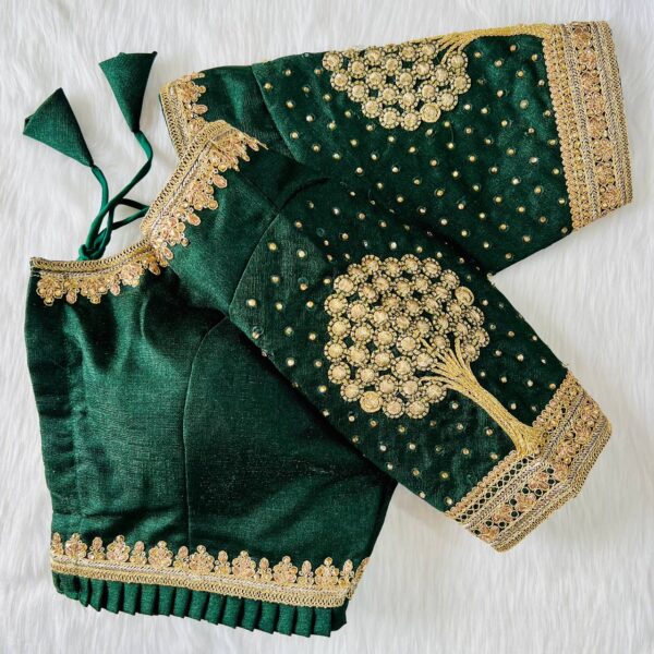 Embroidery Green stitched Blouse