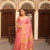 Formal Pink Saree with Golden Border