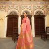 Formal Pink Saree with Golden Border