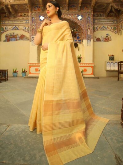 Festival wear Silk Yellow Saree