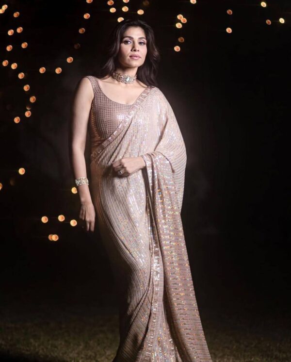 Peach Saree