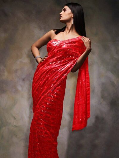 Bollywood Wedding Sequence Red Saree