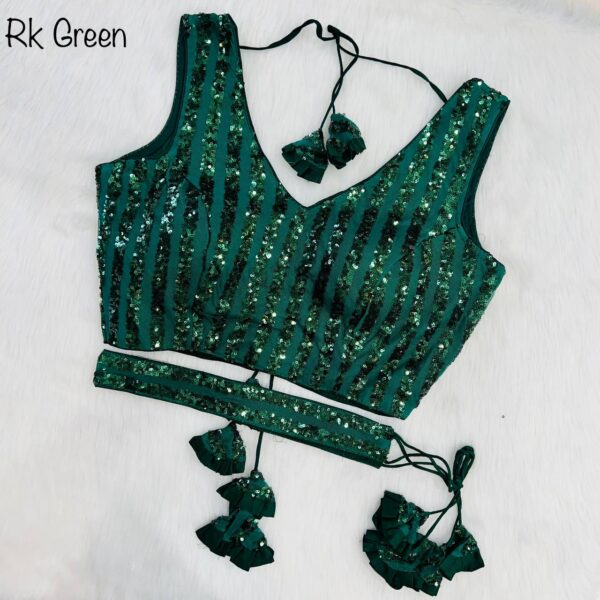 Green Ready Made Saree Blouse