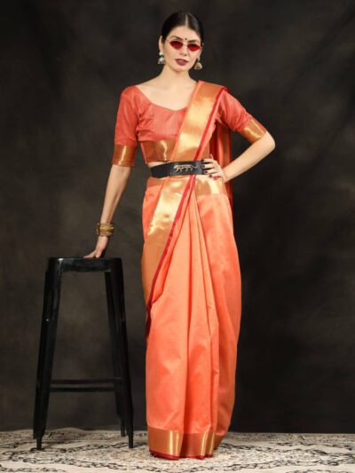 Silk Red Saree For Wedding Function wear