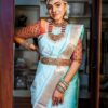 Butti Design Silk Sky Blue Saree