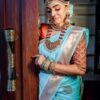 Butti Design Silk Sky Blue Saree