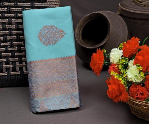 Butti Design Silk Sky Blue Saree