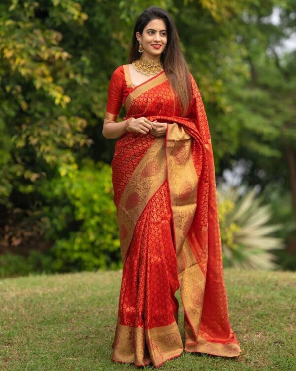 Stylish Wedding Silk Red Saree