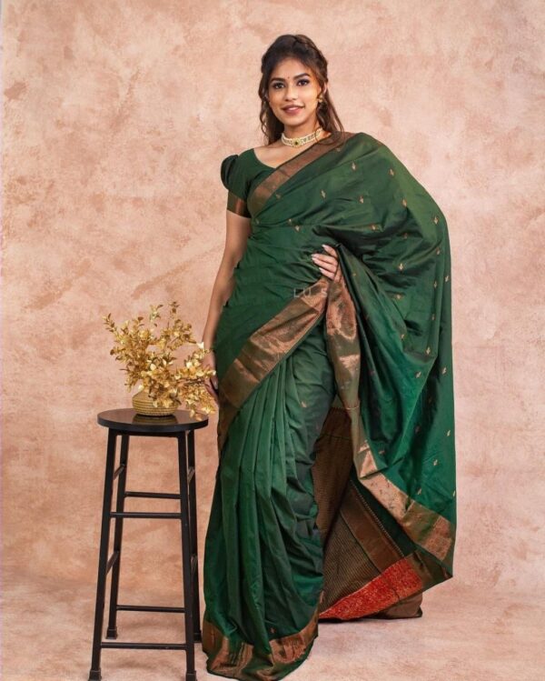 Silk Green Saree For Traditional Look