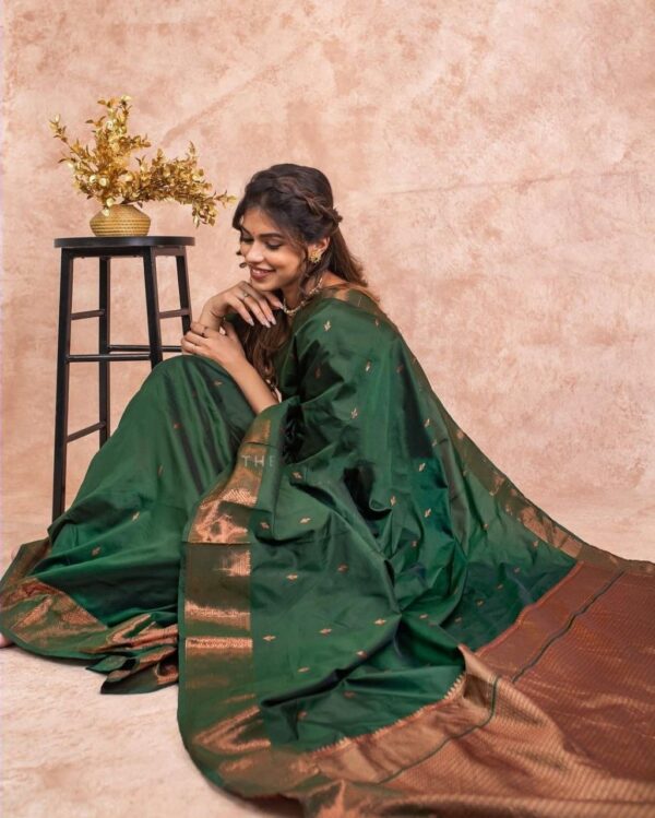 Silk Green Saree For Traditional Look