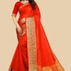 Wedding Party Function Silk Red Saree